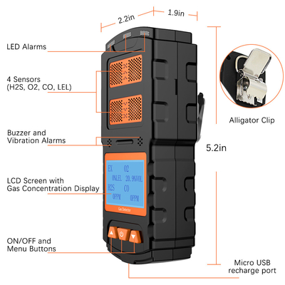 Good price ODM Rugged Multigas Detector 4In1 For Confined Space Carbon Monoxide Leak online