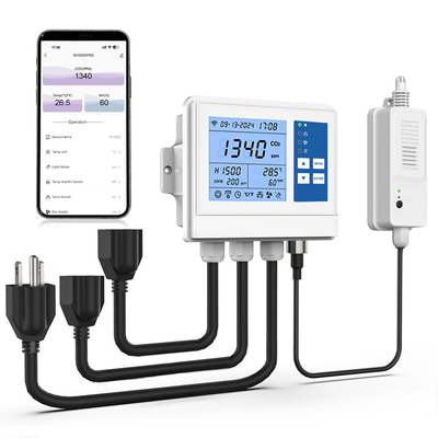 Good price 100V Greenhouse Wifi CO2 Monitor Controller Temperature And Humidity Control online