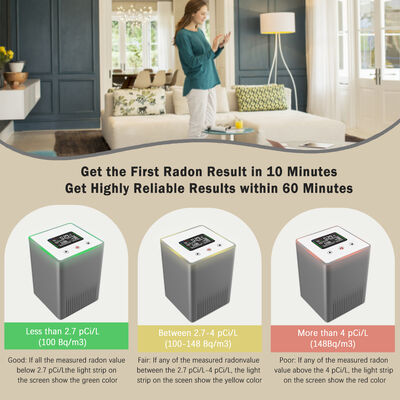 Portable Smart Radon Gas Detector with LCD Display - Instant Results for Basement and Office Air Quality