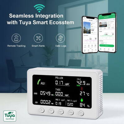 Good price Smart CO2 Monitor for Office & Classroom: WiFi Air Quality Detector with Noise Level Meter, VOC & Temperature, Works with Tuya Smart online